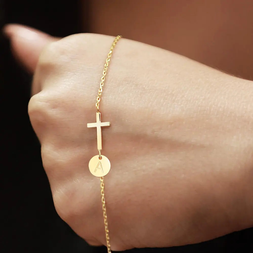 Personalized Initial Cross Bracelet™